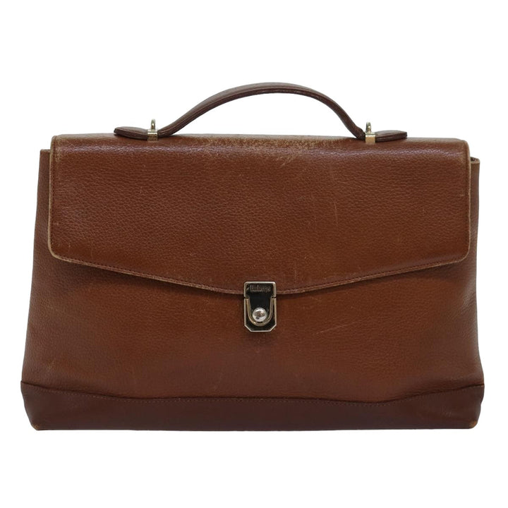 Burberry Hand Bag Leather 2way Brown Auth ti1821