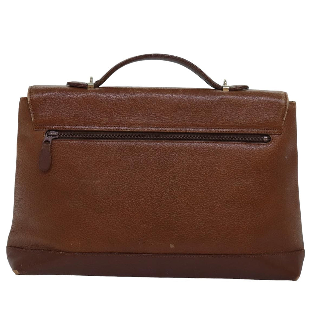 Burberry Hand Bag Leather 2way Brown Auth ti1821