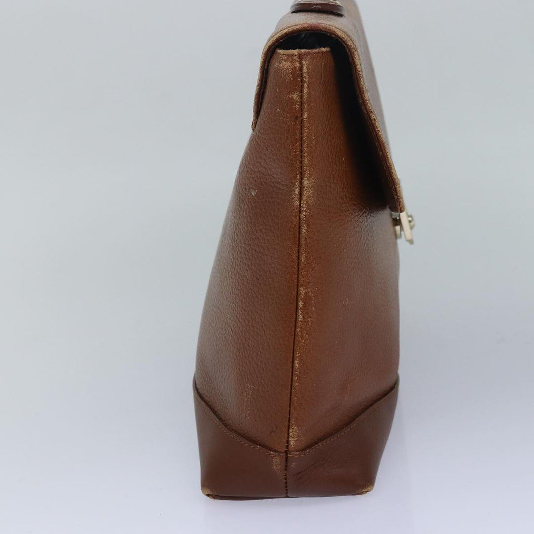 Burberry Hand Bag Leather 2way Brown Auth ti1821
