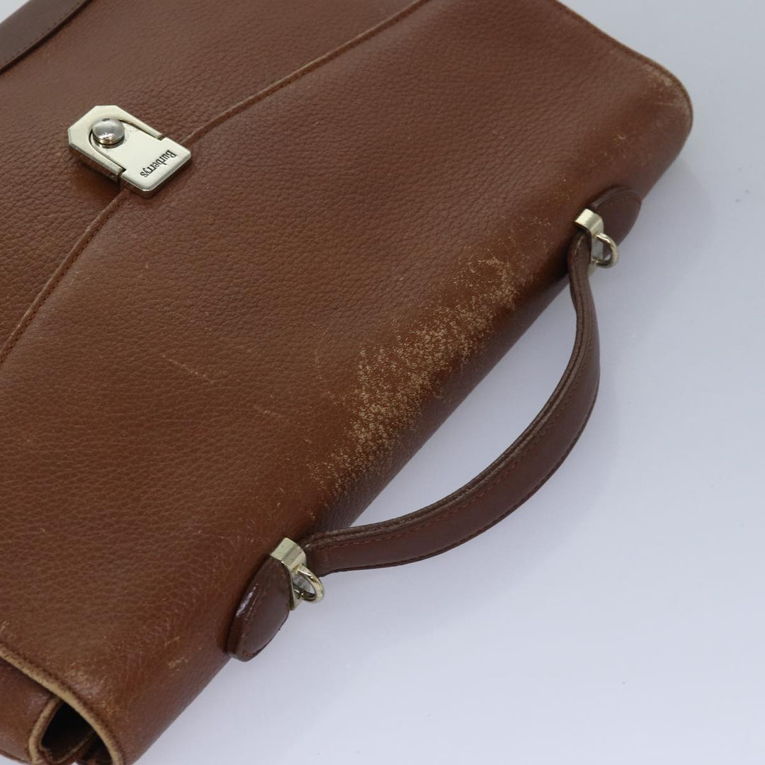 Burberry Hand Bag Leather 2way Brown Auth ti1821