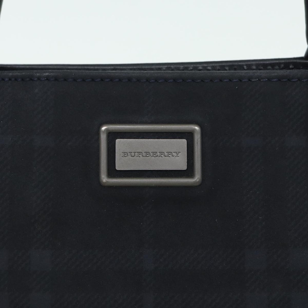 Burberry Nova Check Hand Bag Canvas Navy Auth ti1824