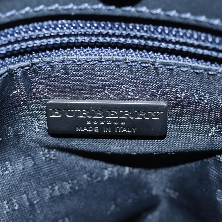Burberry Nova Check Hand Bag Canvas Navy Auth ti1824