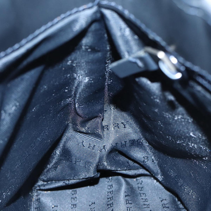 Burberry Nova Check Hand Bag Canvas Navy Auth ti1824