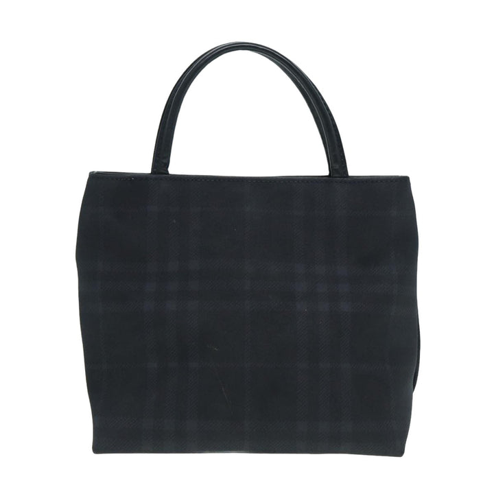 Burberry Nova Check Hand Bag Canvas Navy Auth ti1824