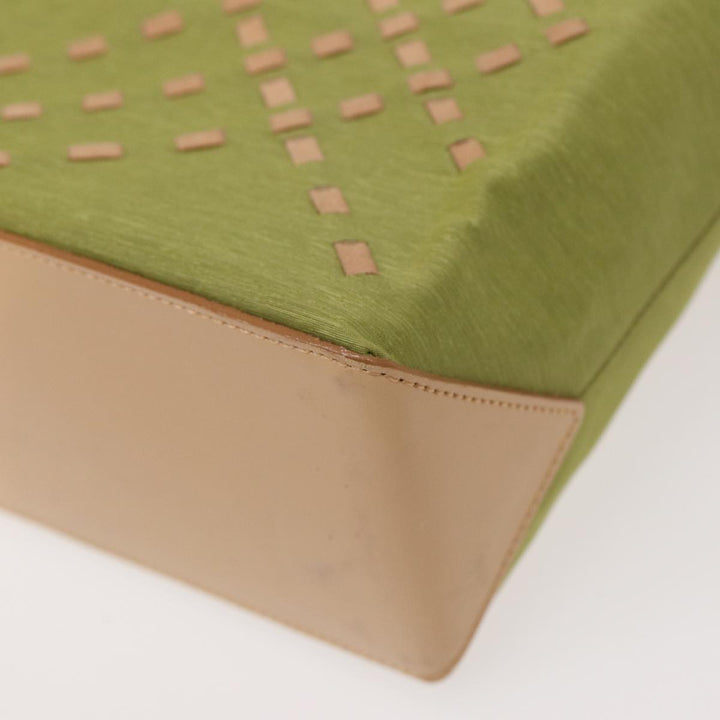 Burberry Hand Bag Nylon Green Auth ti1834