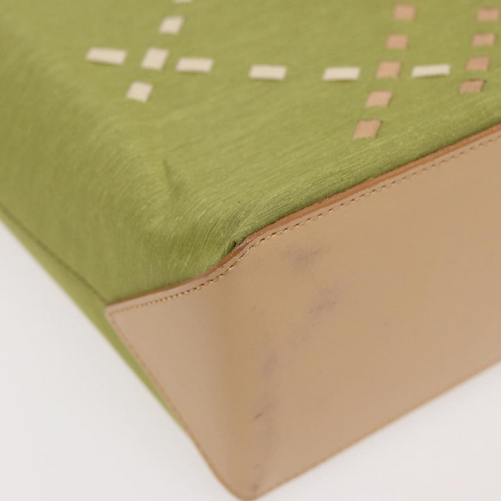Burberry Hand Bag Nylon Green Auth ti1834