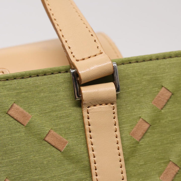 Burberry Hand Bag Nylon Green Auth ti1834
