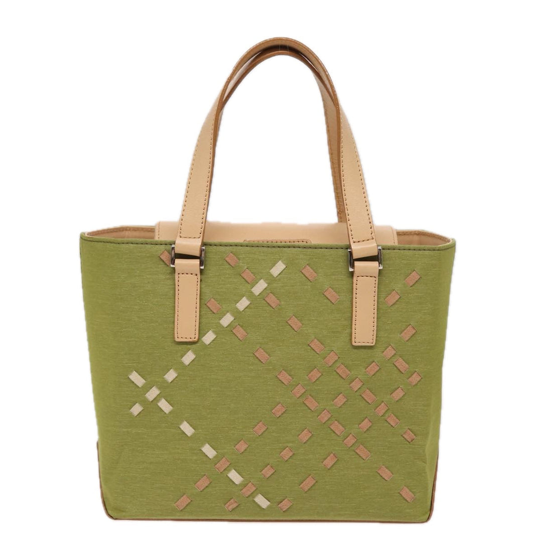 Burberry Hand Bag Nylon Green Auth ti1834
