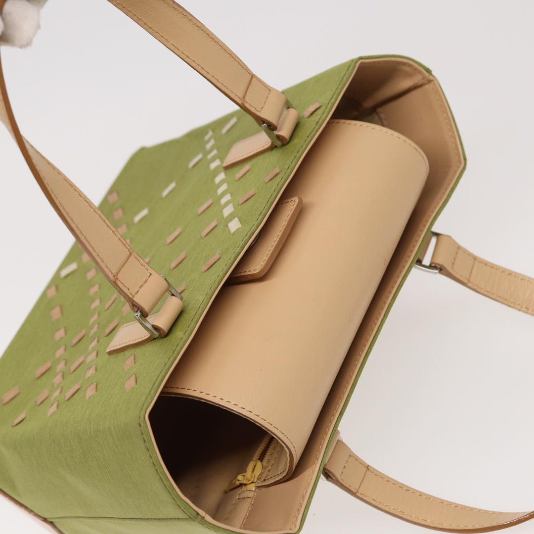 Burberry Hand Bag Nylon Green Auth ti1834