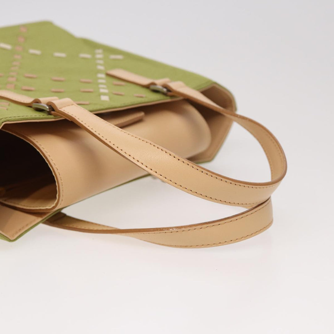 Burberry Hand Bag Nylon Green Auth ti1834