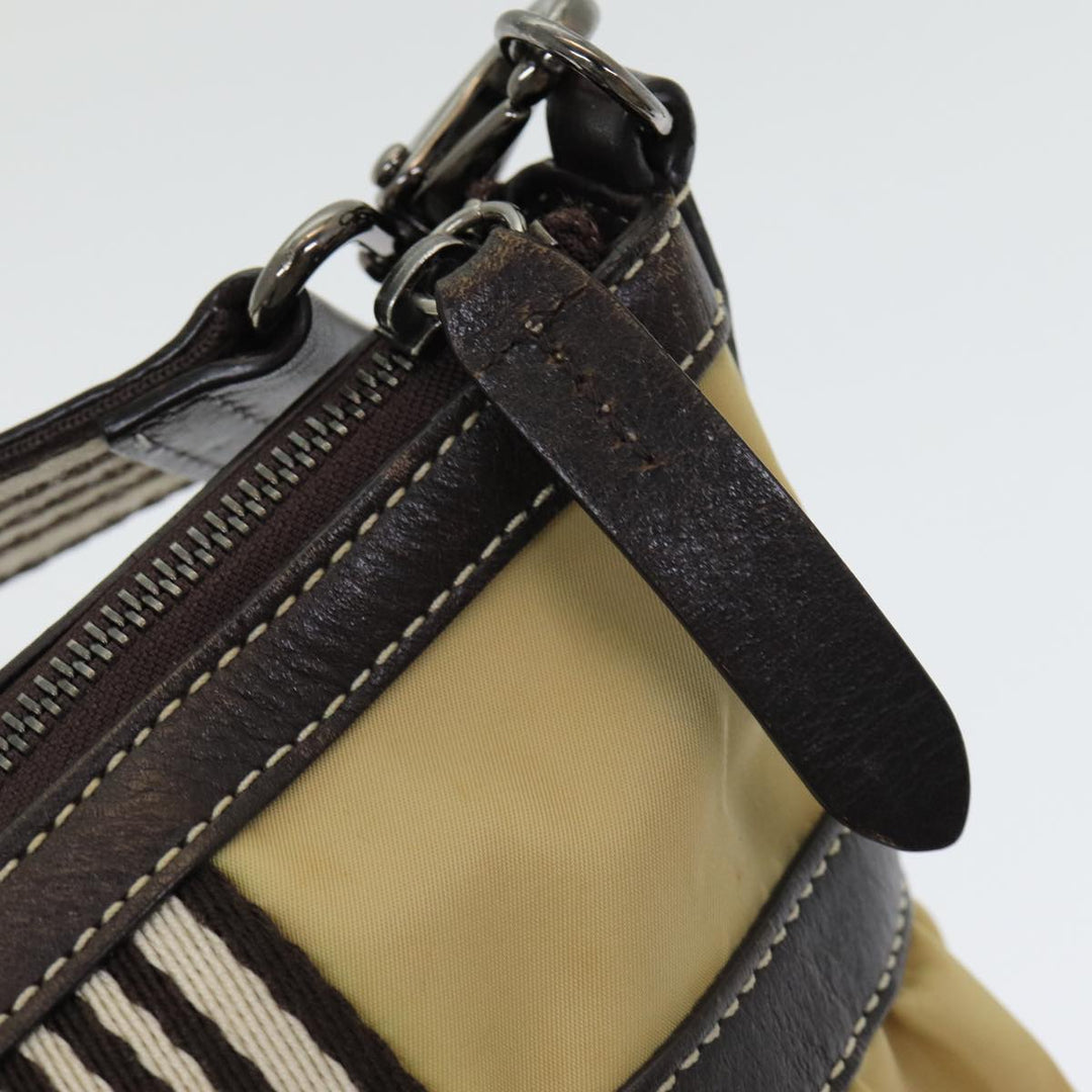 Burberry Blue Label Shoulder Bag Nylon 2way Beige Auth ti1840