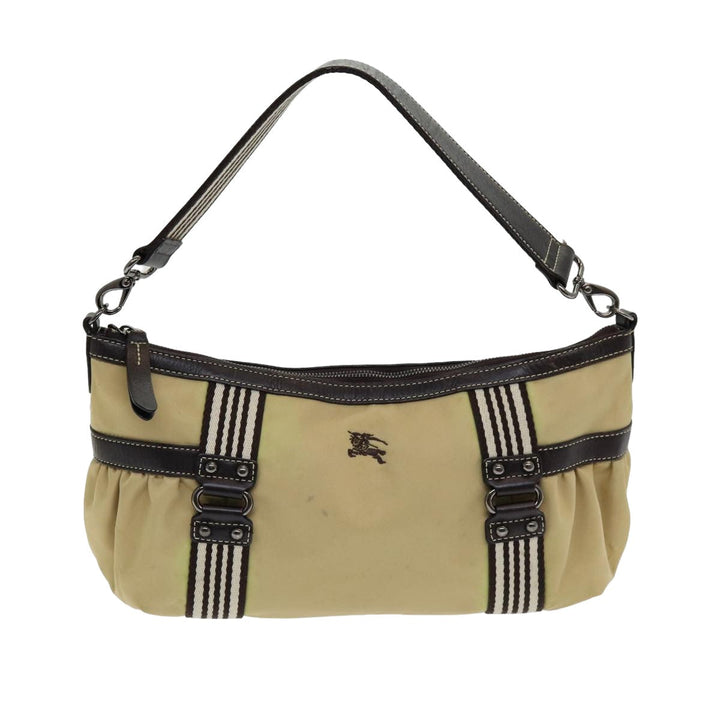 Burberry Blue Label Shoulder Bag Nylon 2way Beige Auth ti1840