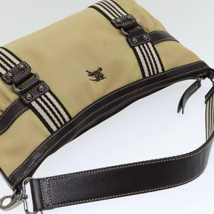 Burberry Blue Label Shoulder Bag Nylon 2way Beige Auth ti1840