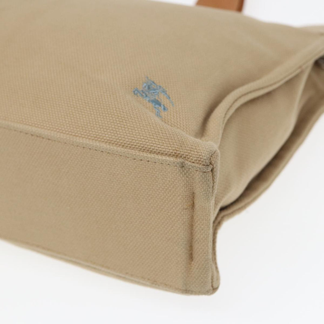 Burberry Blue Label Hand Bag Canvas Beige Auth ti1842