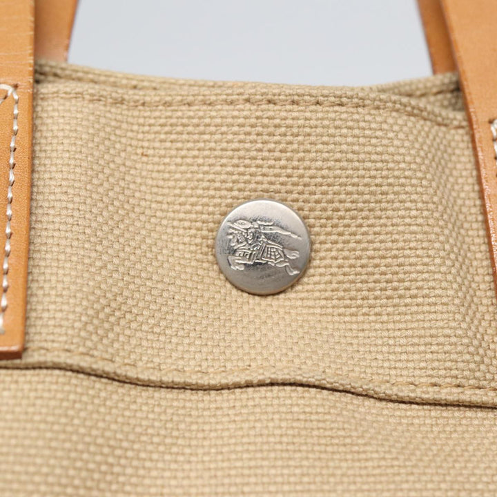 Burberry Blue Label Hand Bag Canvas Beige Auth ti1842