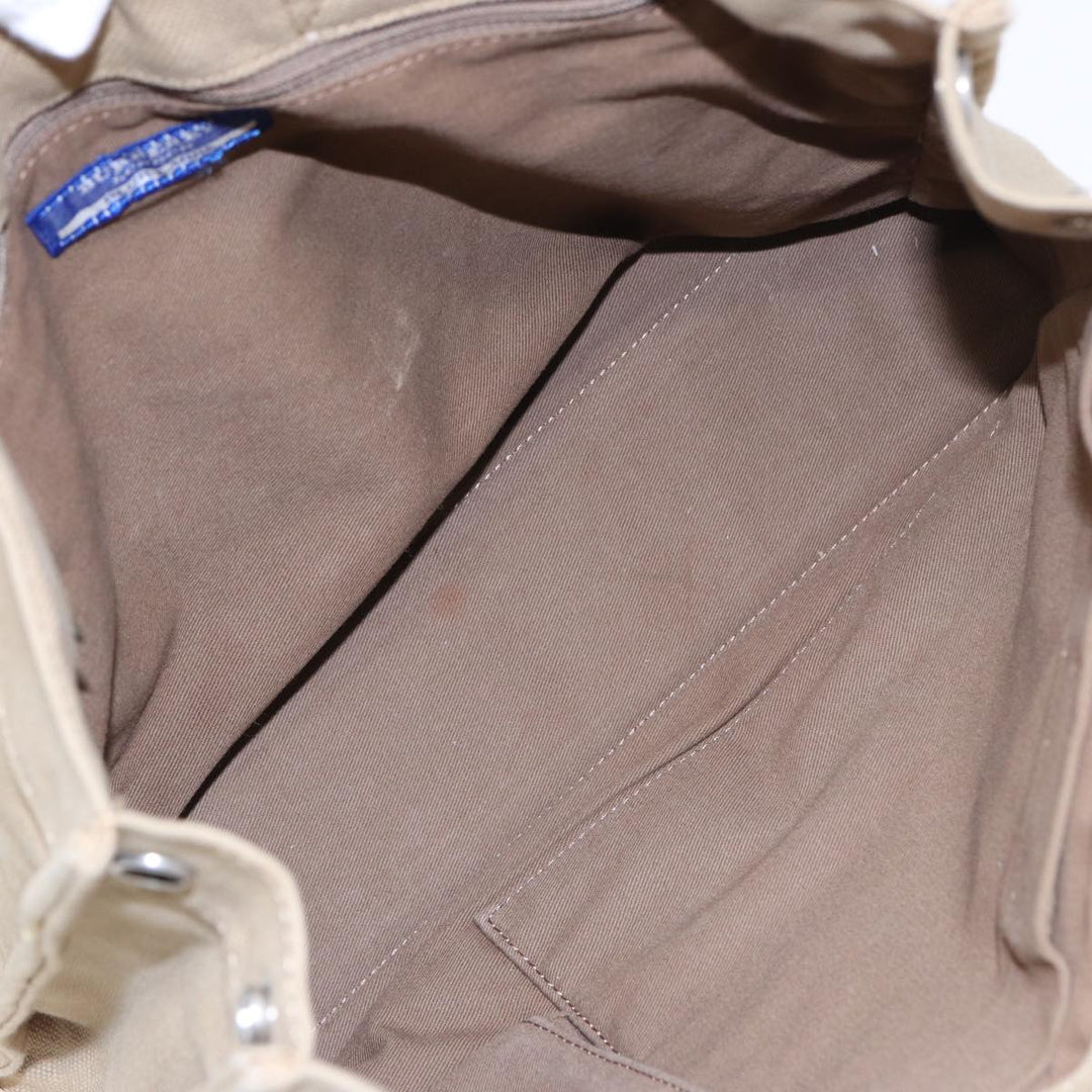 Burberry Blue Label Hand Bag Canvas Beige Auth ti1842