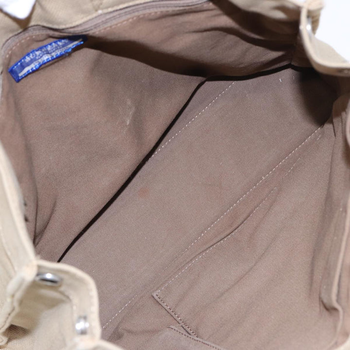 Burberry Blue Label Hand Bag Canvas Beige Auth ti1842