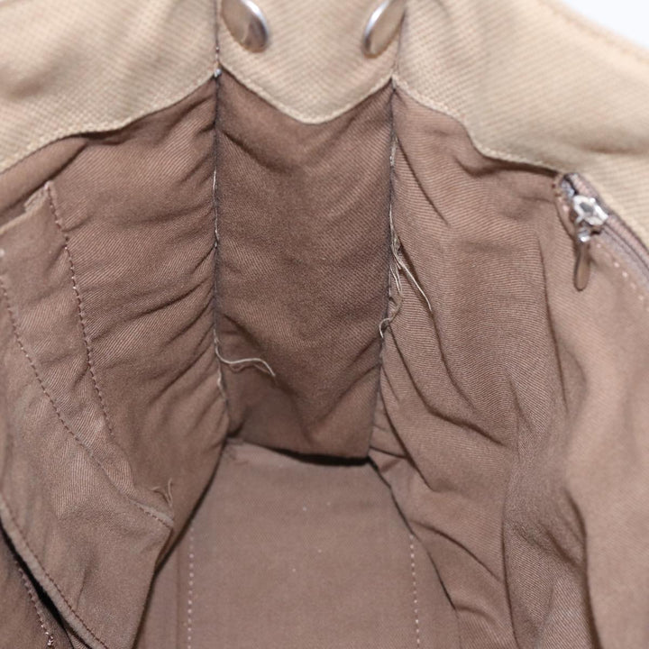 Burberry Blue Label Hand Bag Canvas Beige Auth ti1842