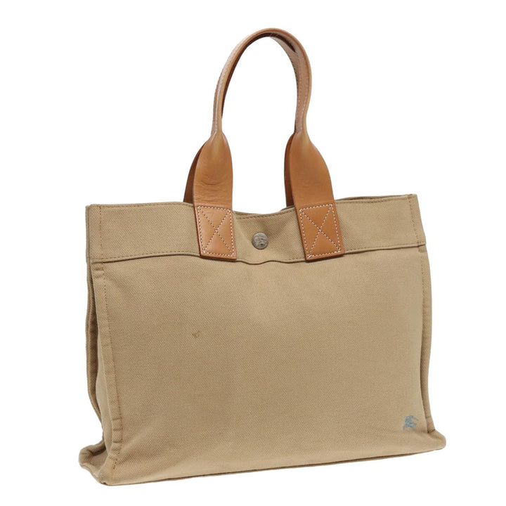 Burberry Blue Label Hand Bag Canvas Beige Auth ti1842