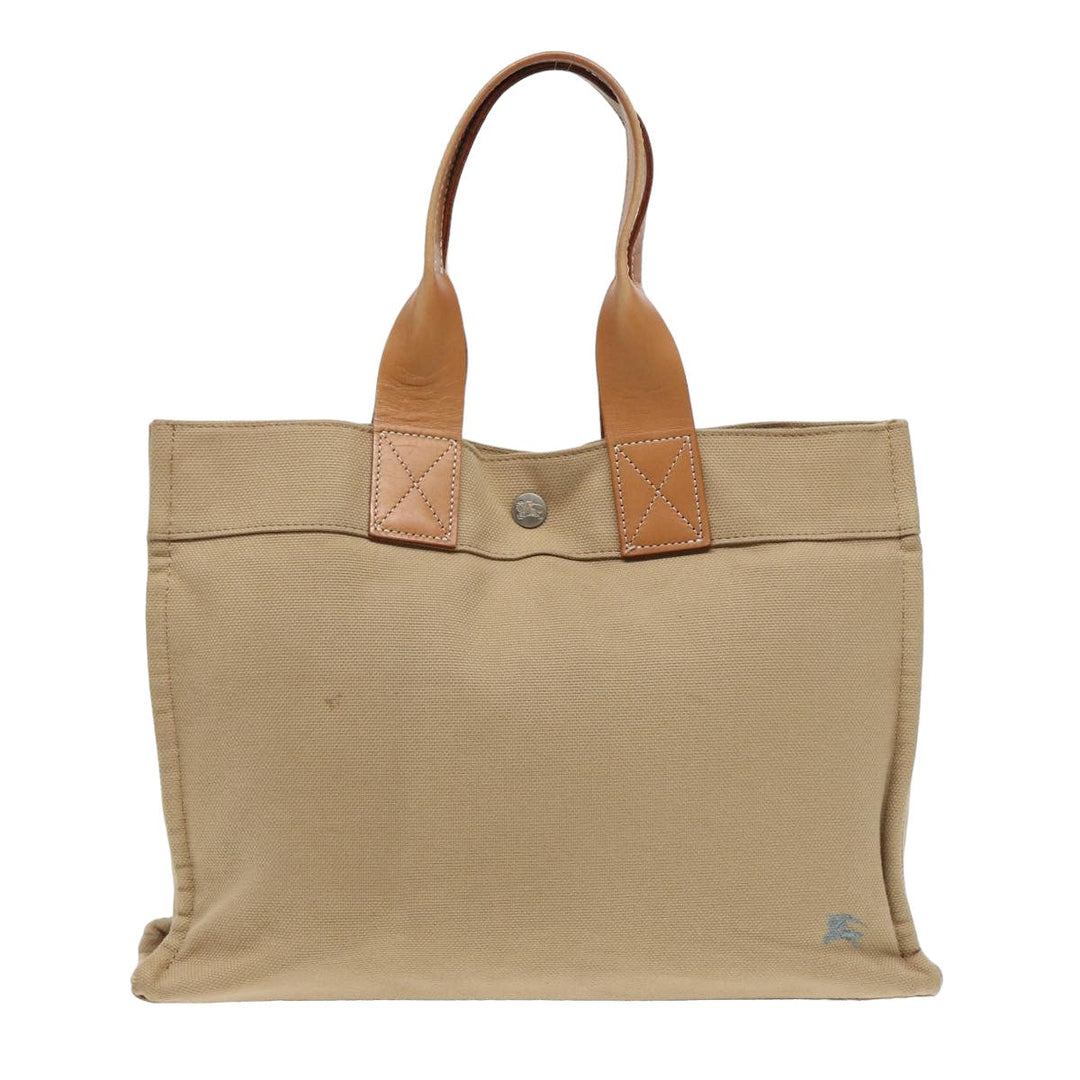 Burberry Blue Label Hand Bag Canvas Beige Auth ti1842