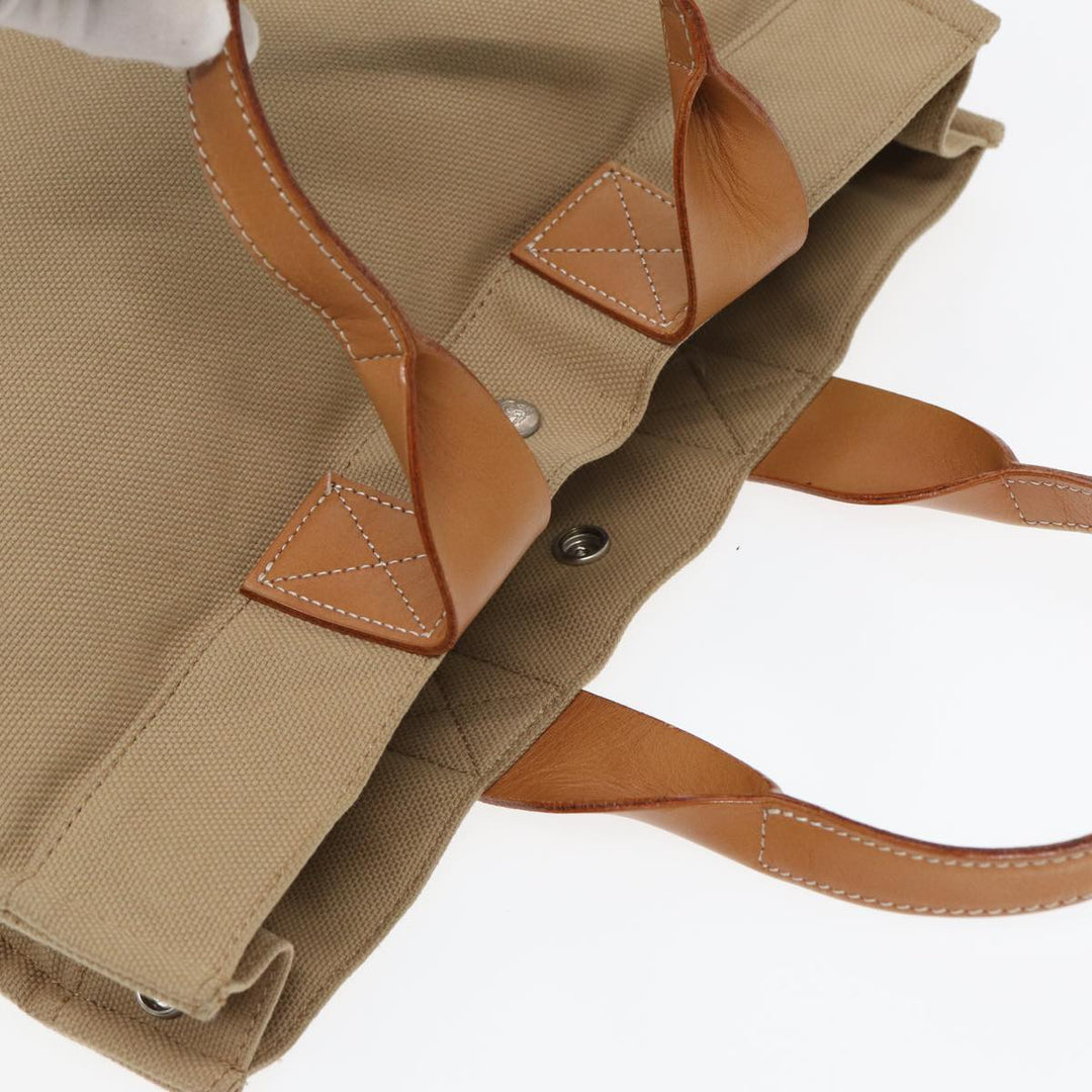 Burberry Blue Label Hand Bag Canvas Beige Auth ti1842