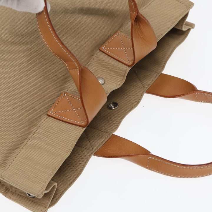 Burberry Blue Label Hand Bag Canvas Beige Auth ti1842