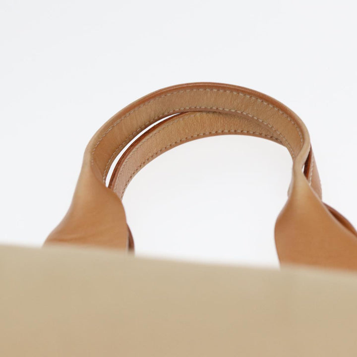 Burberry Blue Label Hand Bag Canvas Beige Auth ti1842