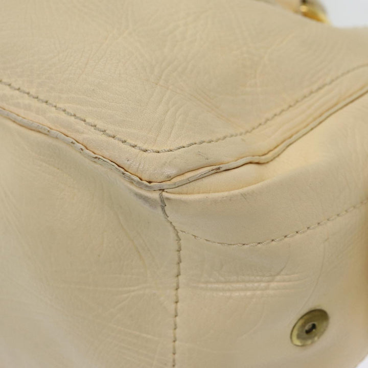 Celine Boogie bag Hand Bag Leather Beige Auth ti1845
