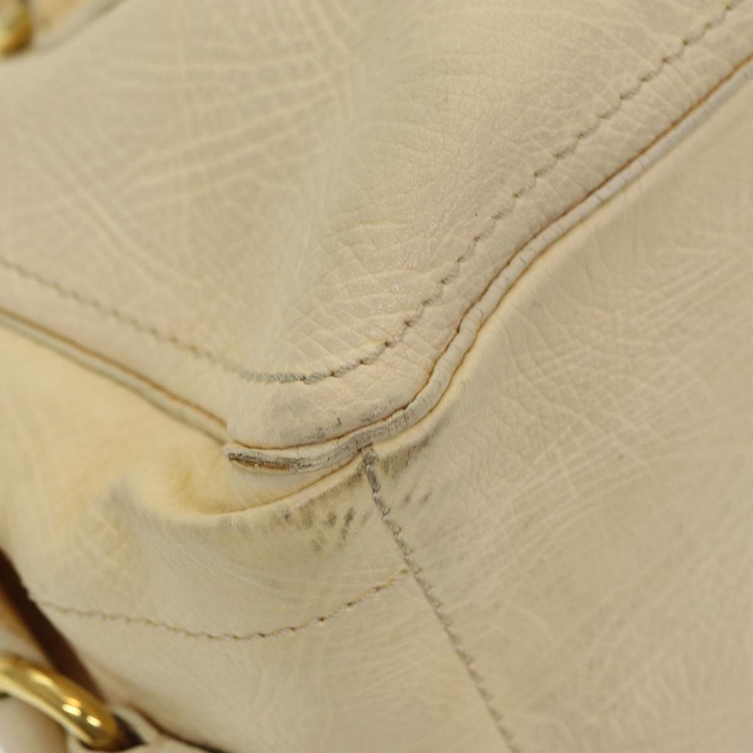 Celine Boogie bag Hand Bag Leather Beige Auth ti1845