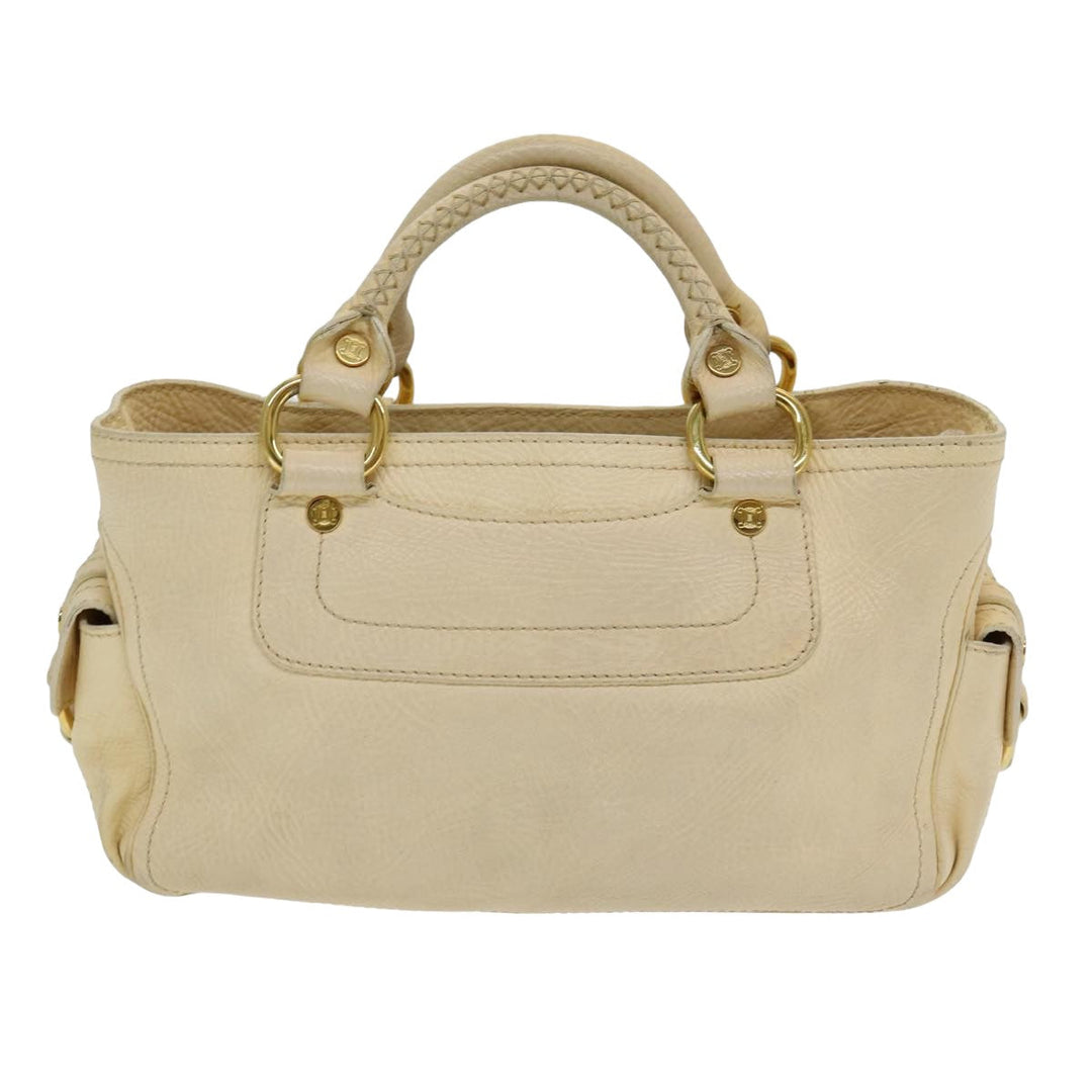 Celine Boogie bag Hand Bag Leather Beige Auth ti1845