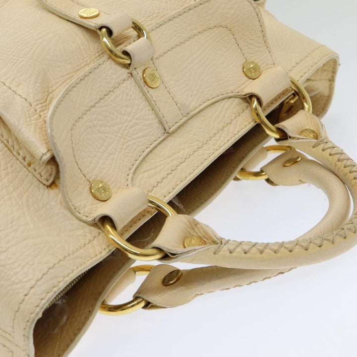 Celine Boogie bag Hand Bag Leather Beige Auth ti1845