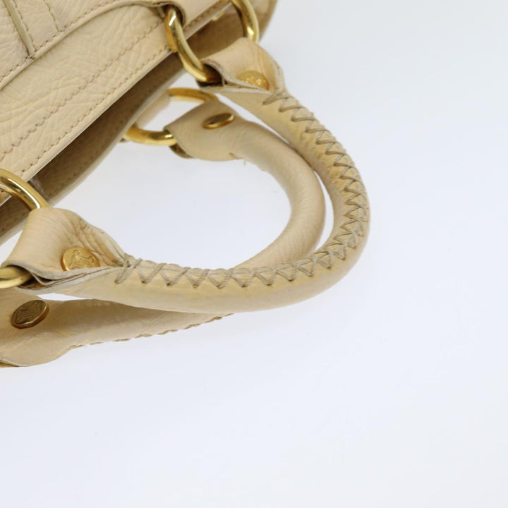 Celine Boogie bag Hand Bag Leather Beige Auth ti1845