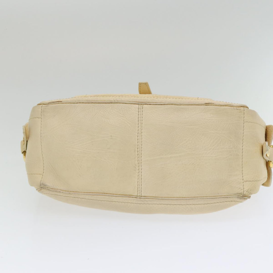 Celine Boogie bag Hand Bag Leather Beige Auth ti1845