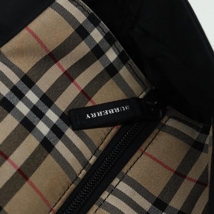 Burberry Nova Check Tote Bag Nylon Beige Black Auth ti1868