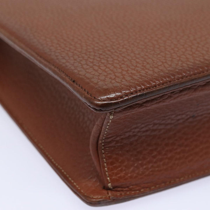 Burberry Hand Bag Leather Brown Auth ti1869