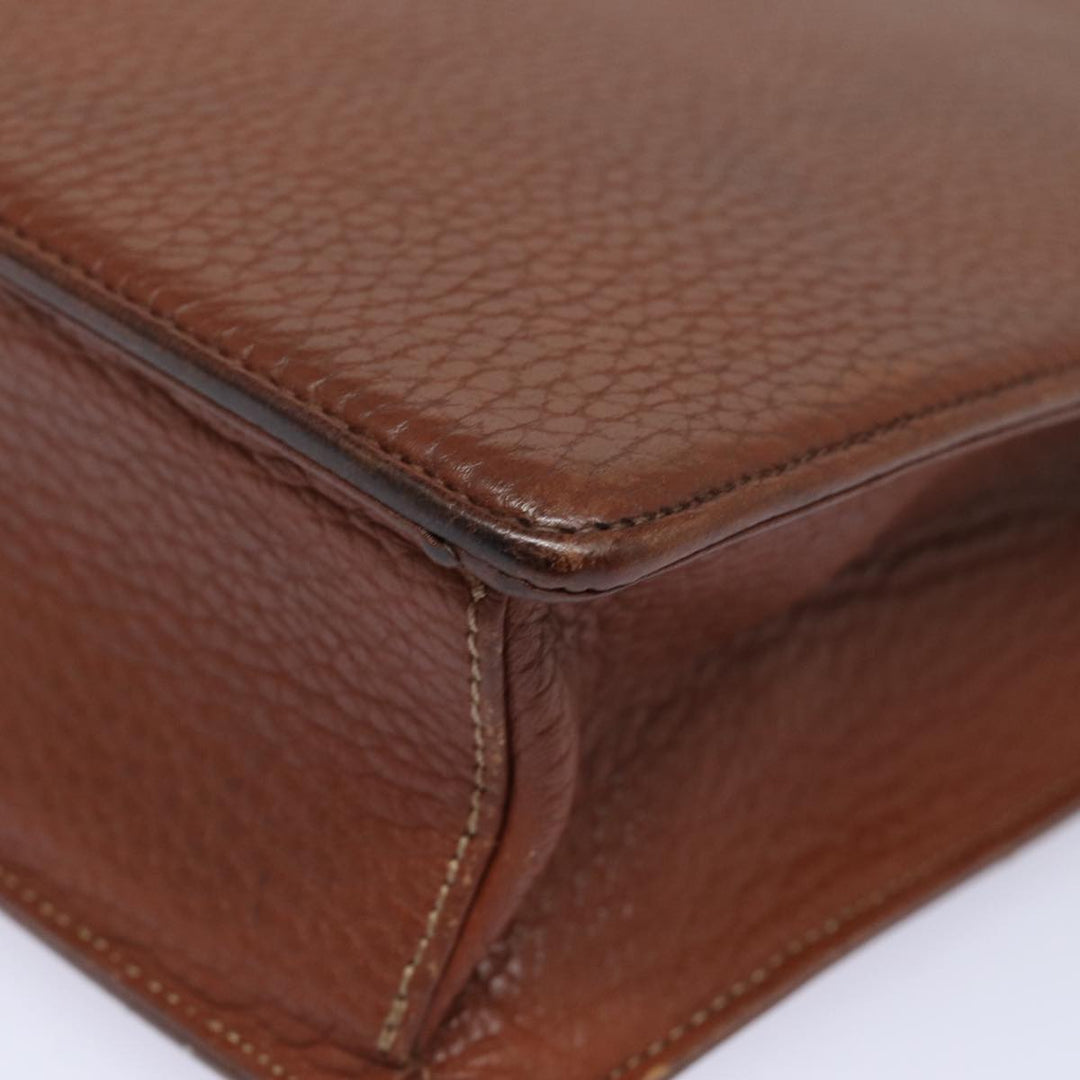 Burberry Hand Bag Leather Brown Auth ti1869