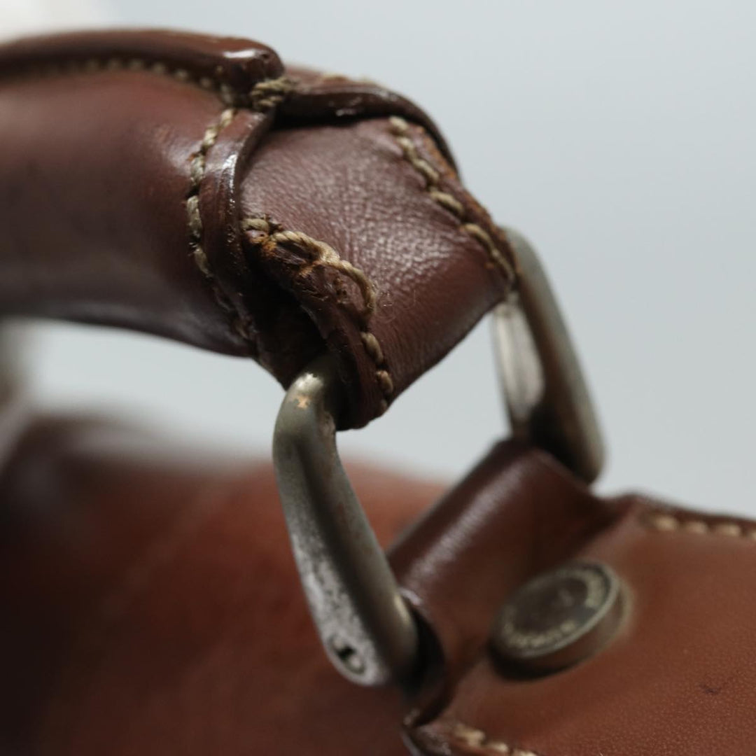 Burberry Hand Bag Leather Brown Auth ti1869