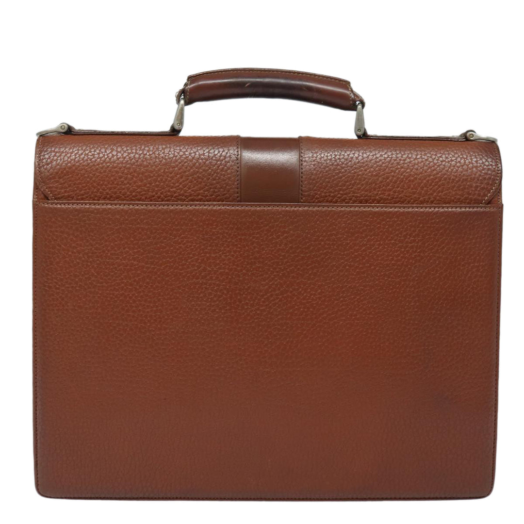 Burberry Hand Bag Leather Brown Auth ti1869