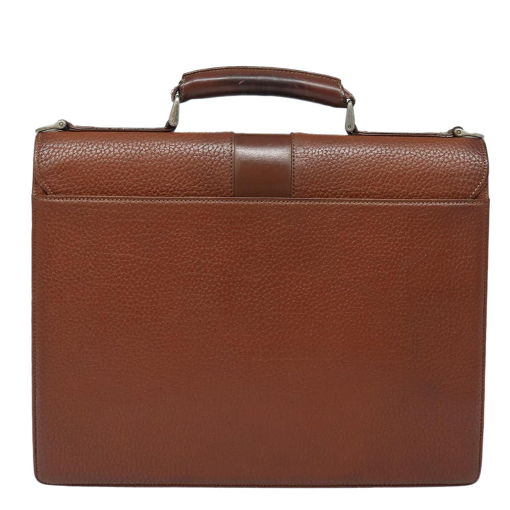 Burberry Hand Bag Leather Brown Auth ti1869