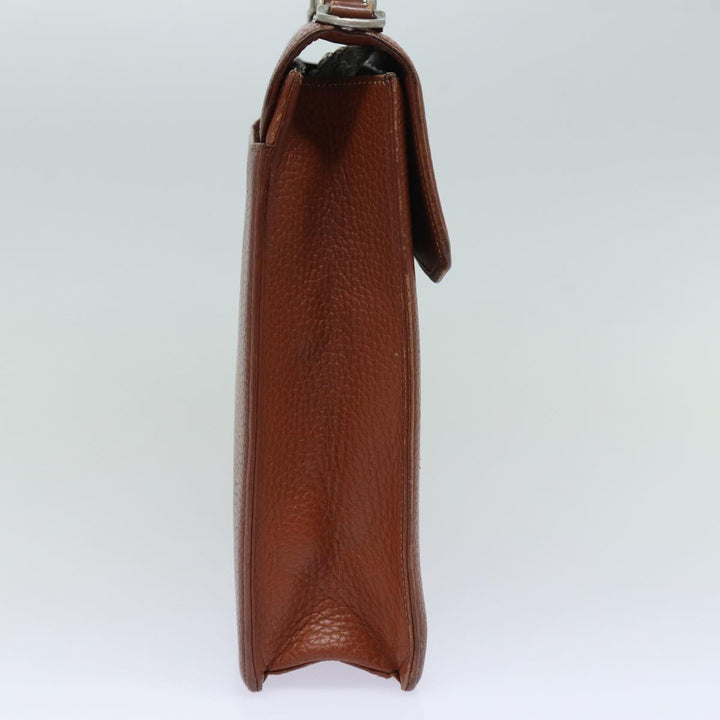 Burberry Hand Bag Leather Brown Auth ti1869