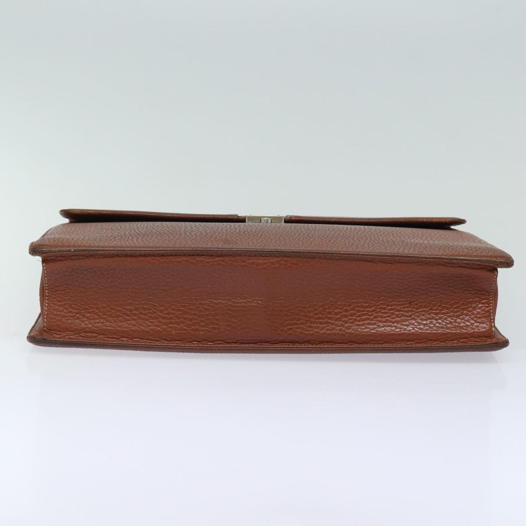 Burberry Hand Bag Leather Brown Auth ti1869
