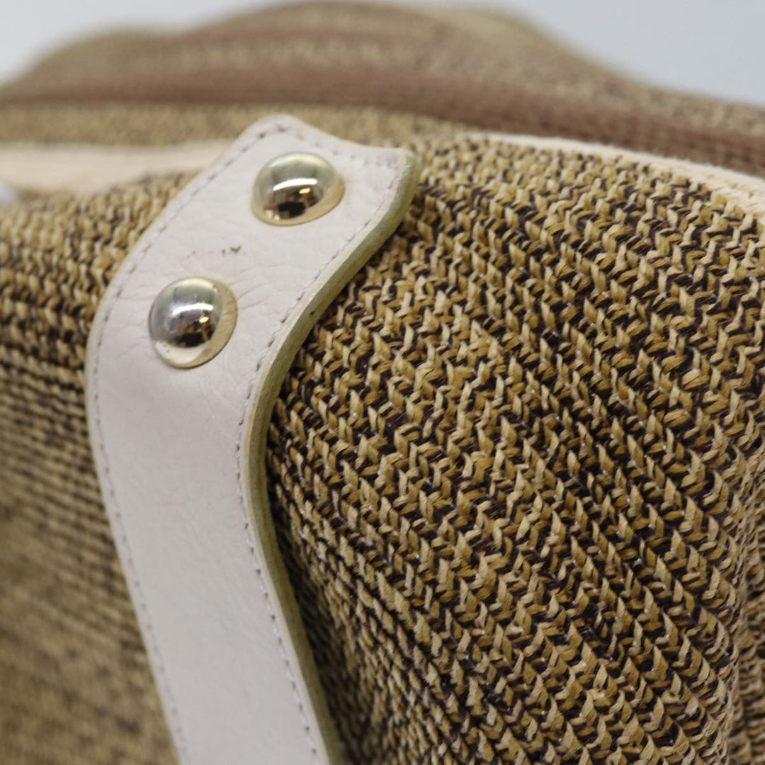Top Quality Burberry Blue Label Chain Tote Bag straw Brown Auth ti1873