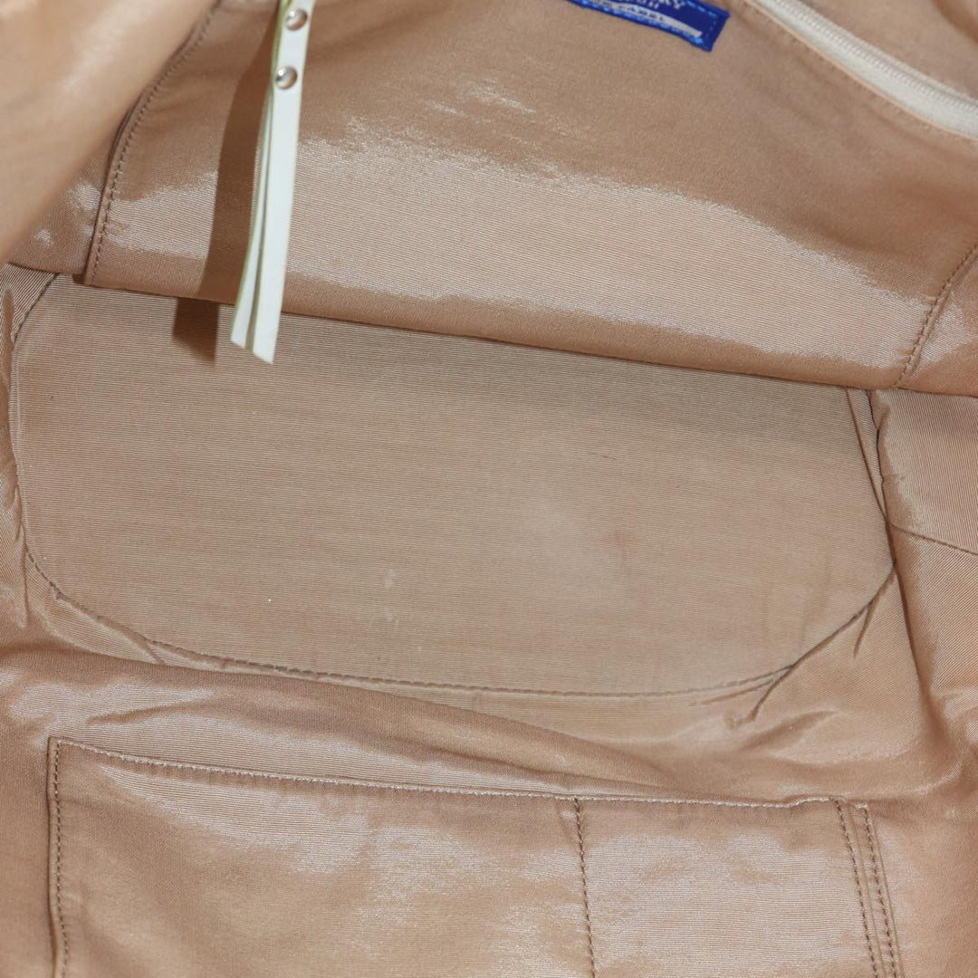 Burberry Blue Label Chain Tote Bag straw Brown Auth ti1873