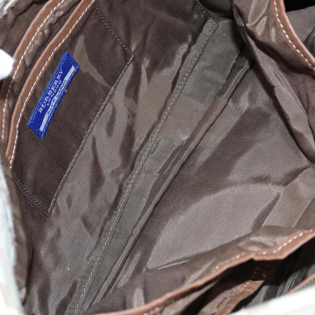 Burberry Blue Label Tote Bag Canvas Leather Beige Auth ti1887
