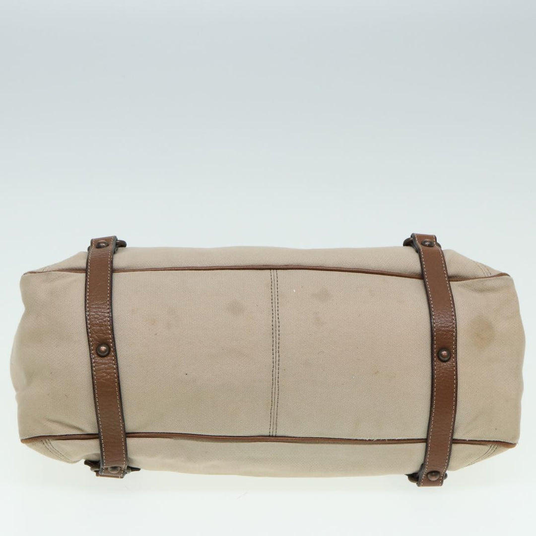 Burberry Blue Label Tote Bag Canvas Leather Beige Auth ti1887