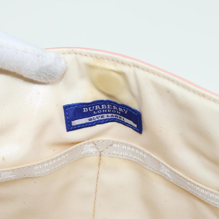 Burberry Blue Label Tote Bag Canvas Pink Auth ti1889