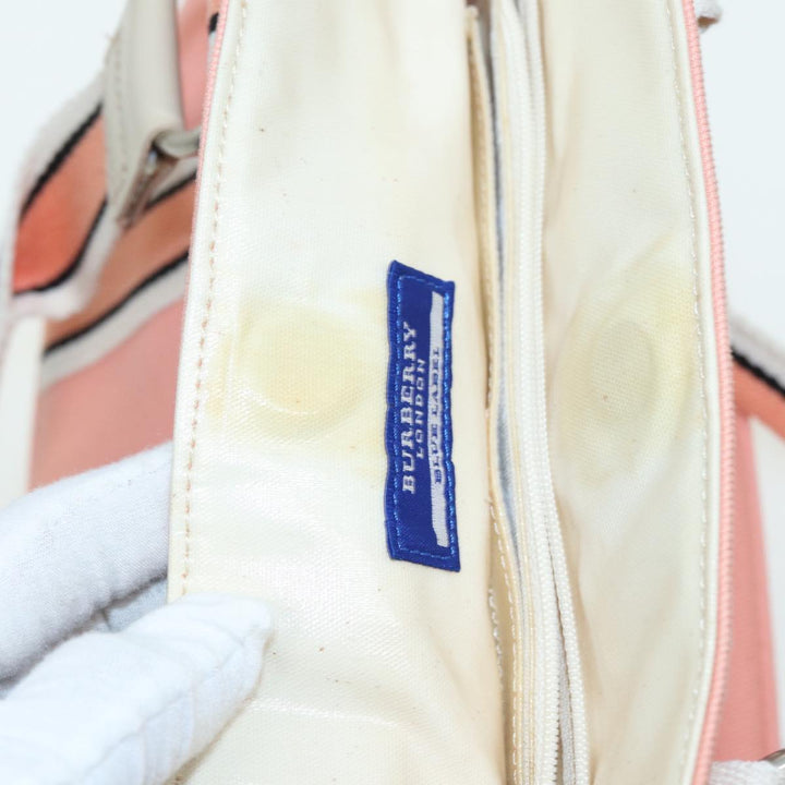 Burberry Blue Label Tote Bag Canvas Pink Auth ti1889