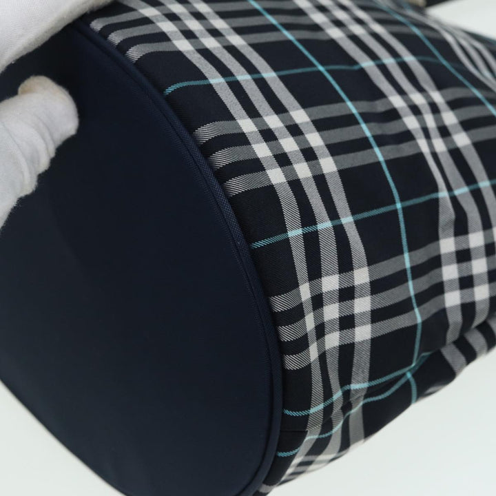BurberrySs Nova Check Blue Label Shoulder Bag Nylon Navy Auth ti1890