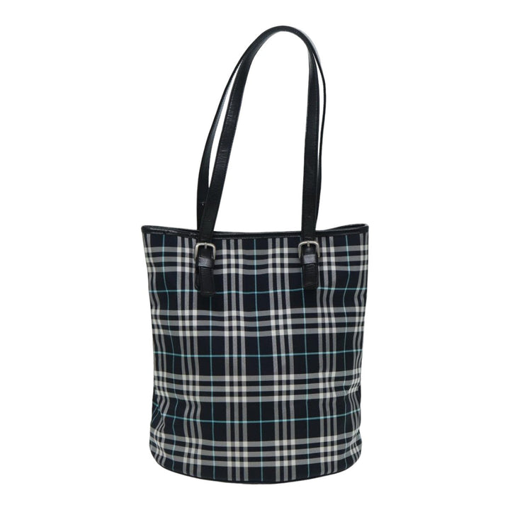 BurberrySs Nova Check Blue Label Shoulder Bag Nylon Navy Auth ti1890