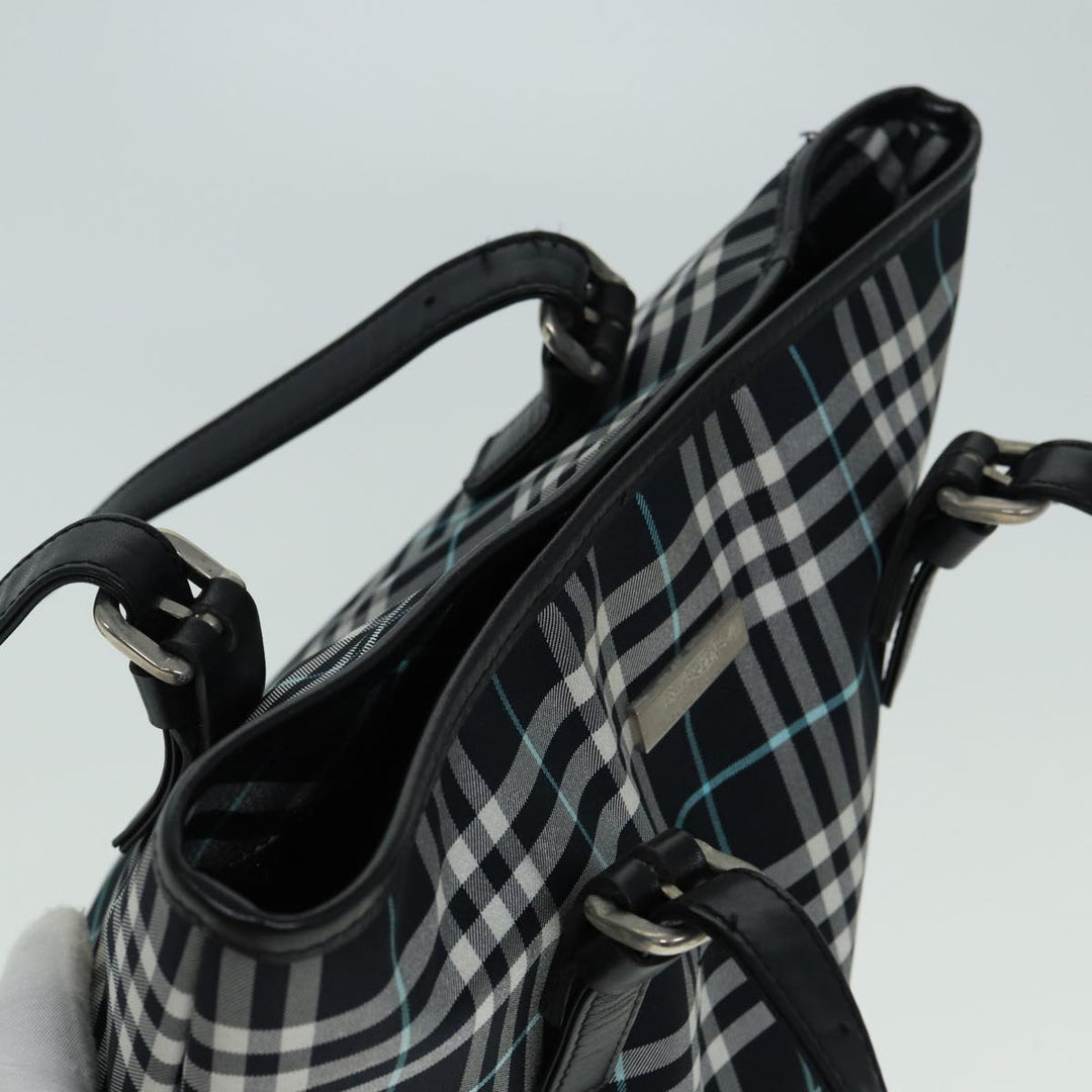 BurberrySs Nova Check Blue Label Shoulder Bag Nylon Navy Auth ti1890